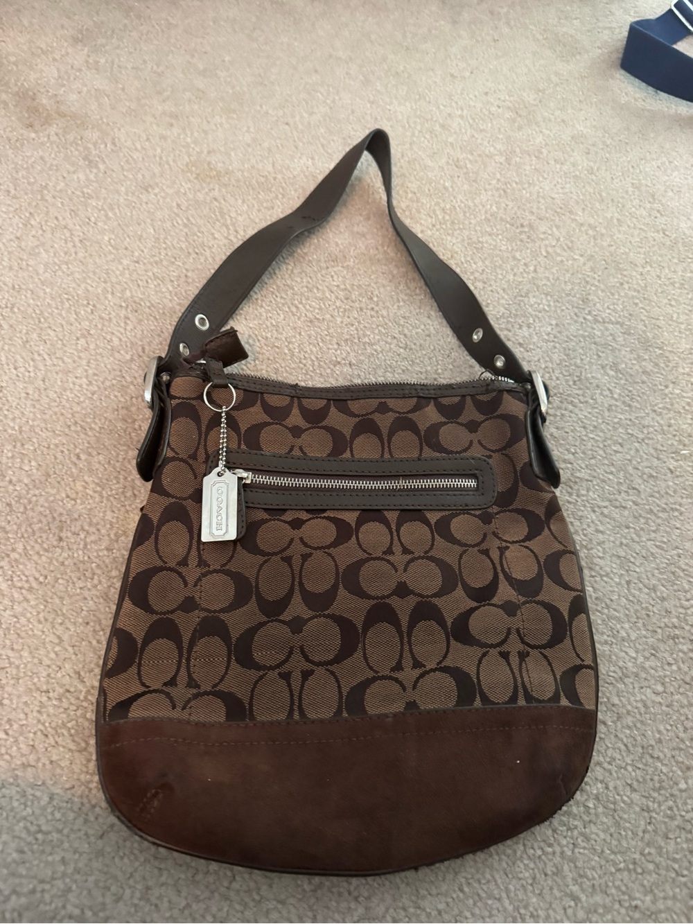 Coach Signature Canvas Shoulder Bag in Brown
